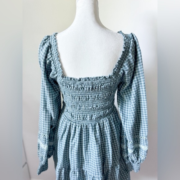 American Eagle Plaid Smocked Dress - Picture 7 of 8